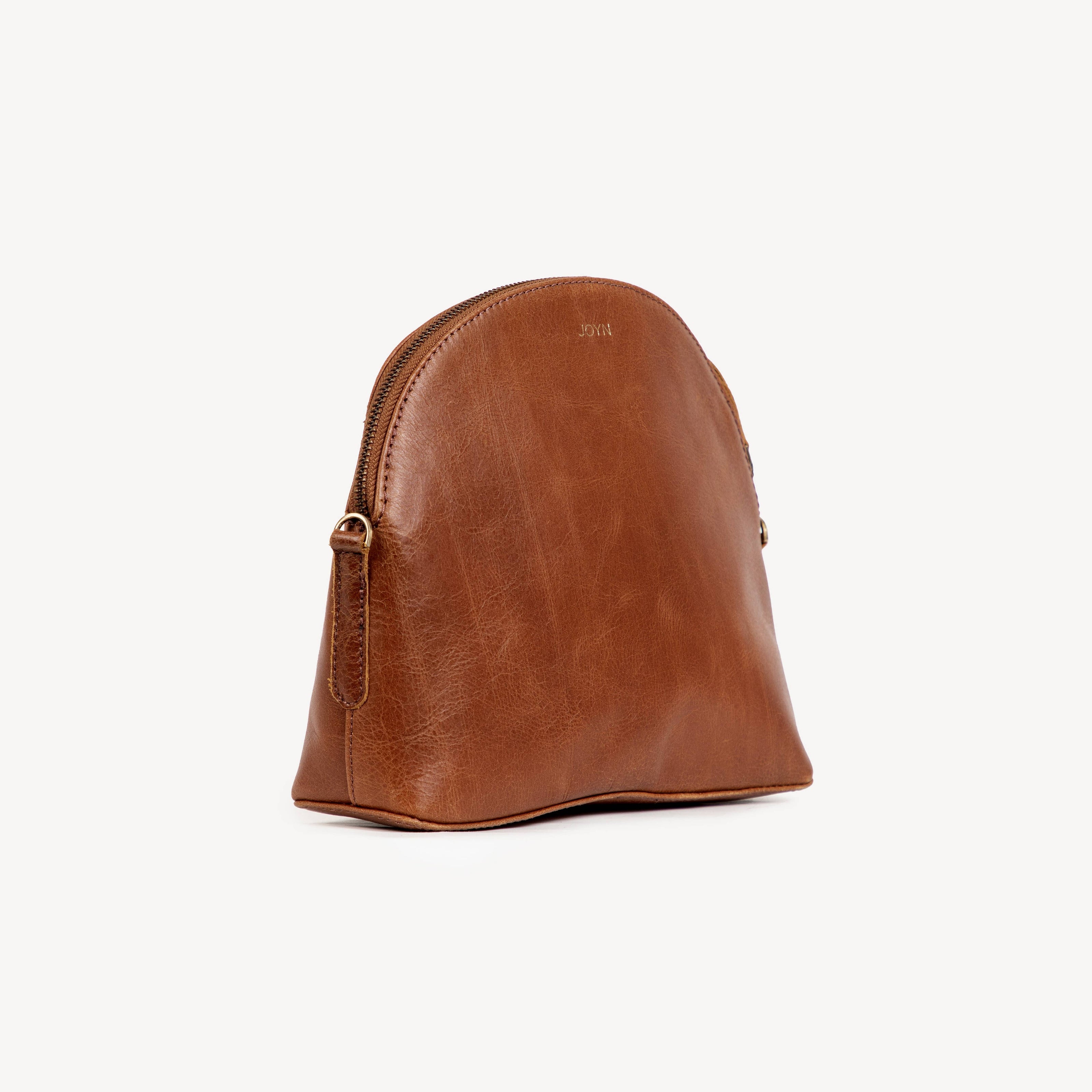 Pebbled Leather Halfmoon Crossbody - Vintage