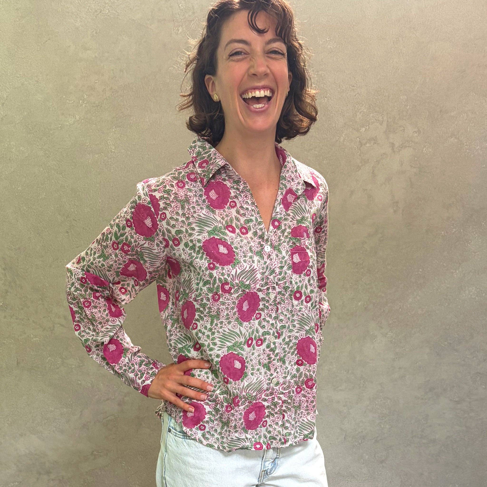 Pali Top- Capri Pink in Lightweight Cotton