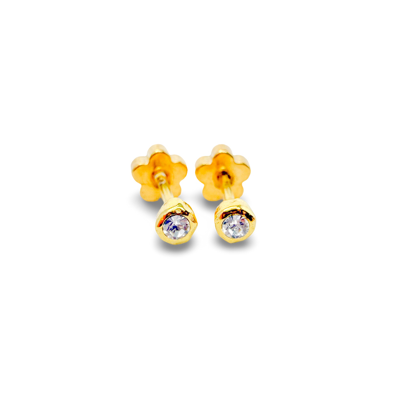 Gemstone Bezel Tiny Stud Earrings