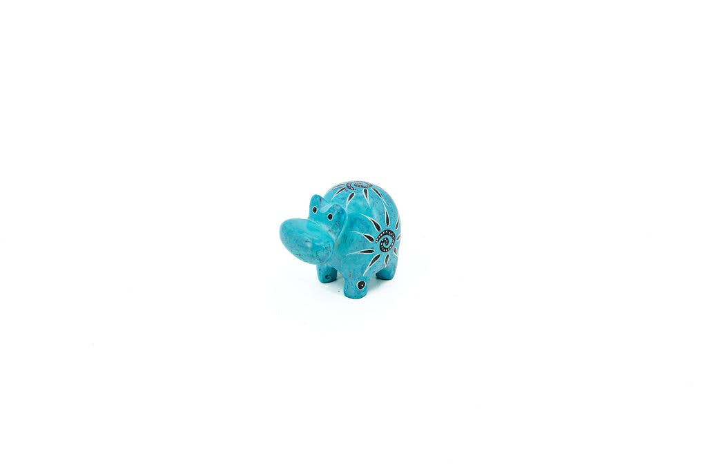 Soapstone Hippo Figurine,: Assorted Colors