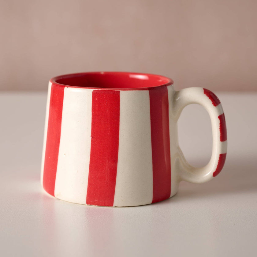 Kahda Striped Mug - Red