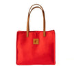 Canvas Tote Bag – Leather Handle Shoulder Bag: Jungle Green