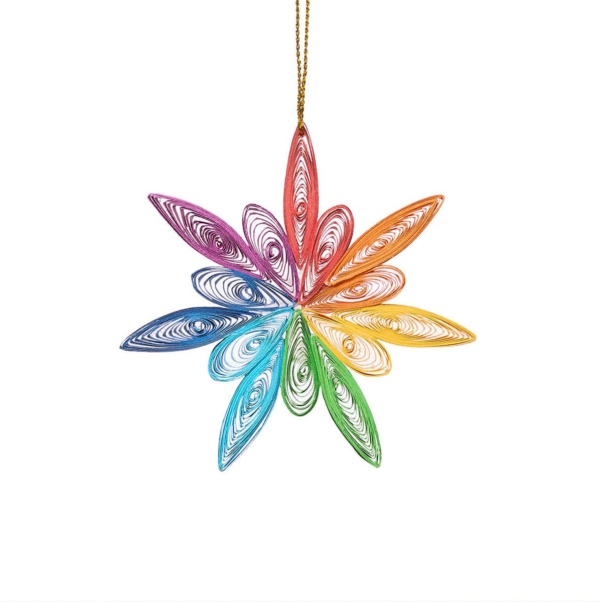 Quilled Rainbow Star Christmas Ornament