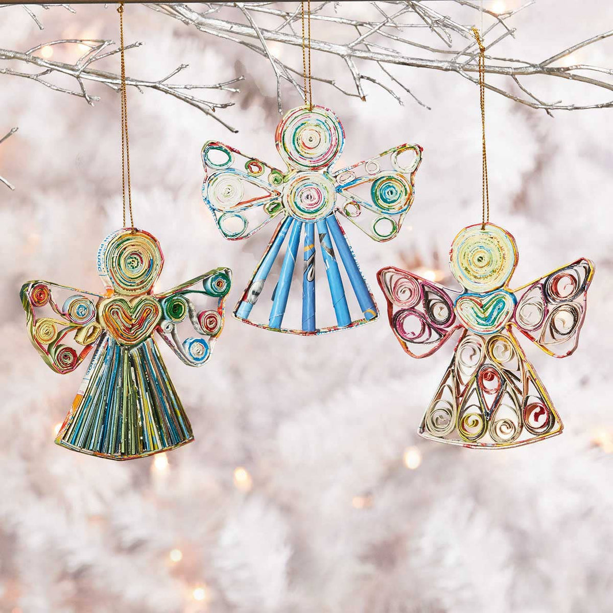 Quilled Angels Christmas Ornaments