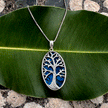 Blue Abalone Tree Of Life Necklace - Sterling Silver, Indonesia