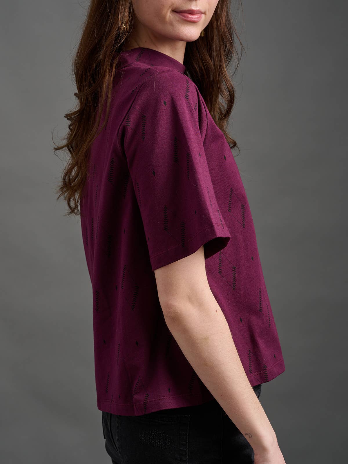 Eve Top Diamond Vine Dark Purple: S