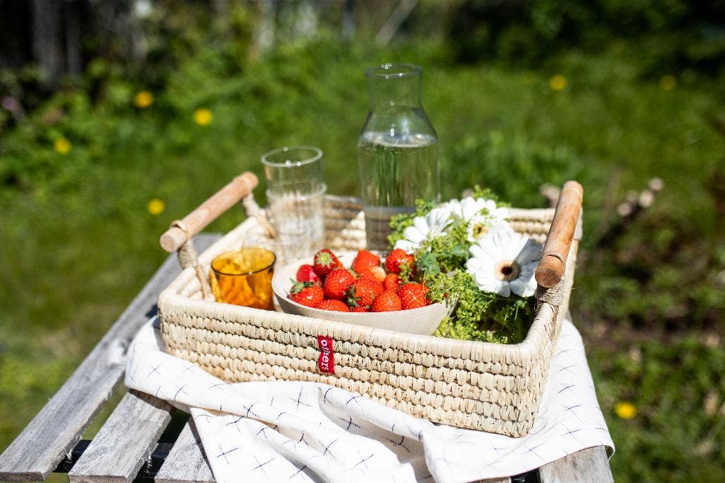 Basket with Wood Handles