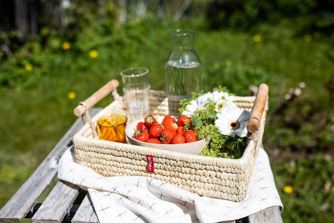 Basket with Wood Handles