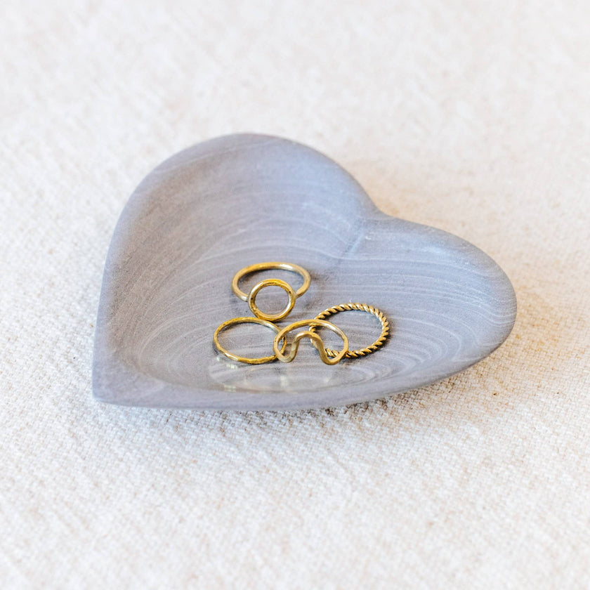 Soapstone Heart Dish: Storm