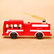 Wooden Fire Truck Toy – 15” Ladder Engine with 4 Firefighters