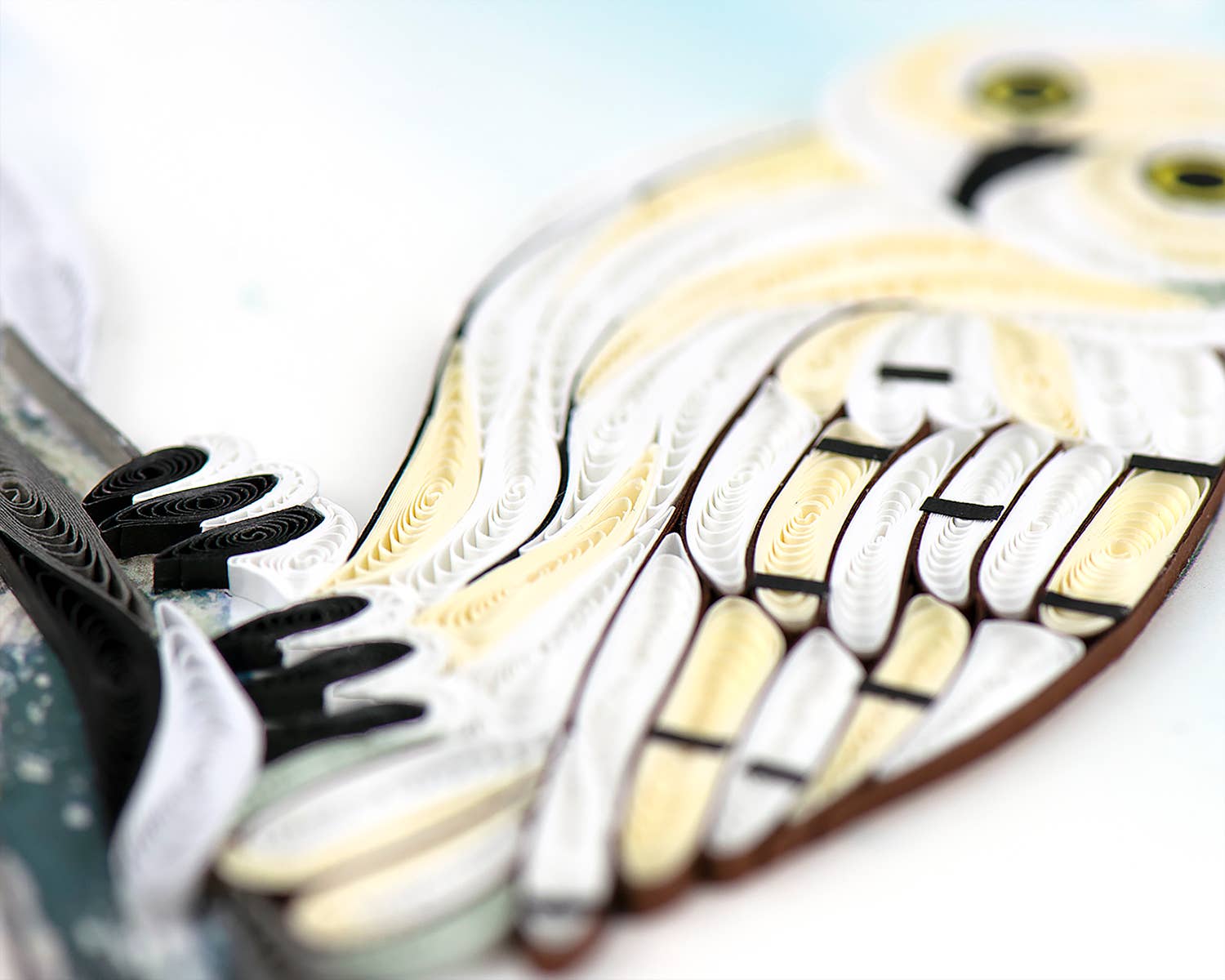 Snowy Owl Quilled Greeting Card