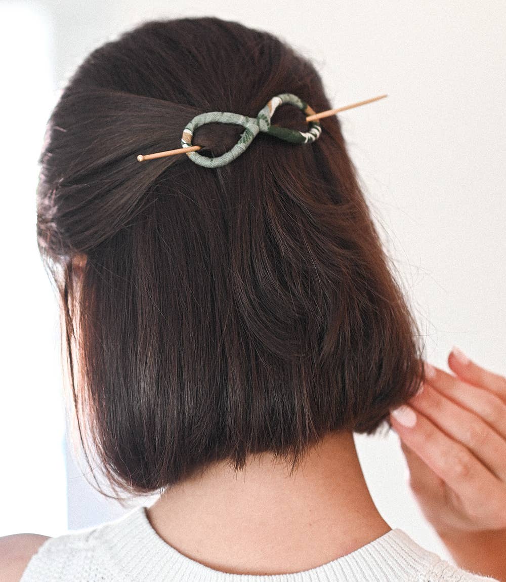Infinity Figure 8 Hair Slide with Stick - Assorted Upcycled