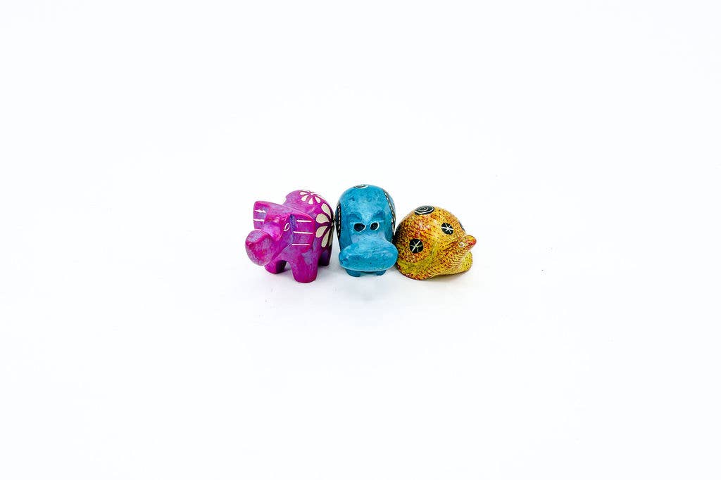 Soapstone Hippo Figurine,: Assorted Colors