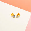 Gemstone Bezel Tiny Stud Earrings