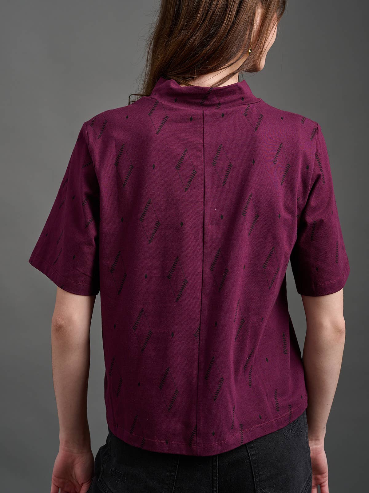 Eve Top Diamond Vine Dark Purple: L