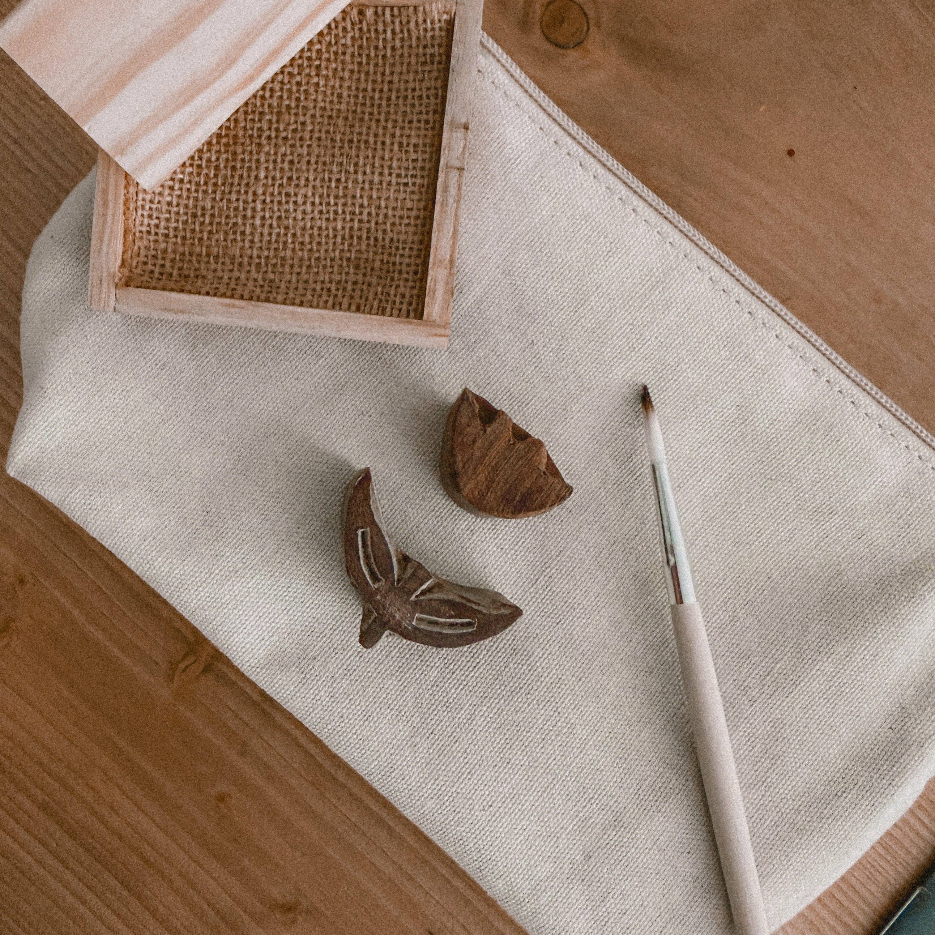 Block Printing Pouch Kit - Tulip Print | Hand-Carved Wood Blocks + Canvas Zip Pouch