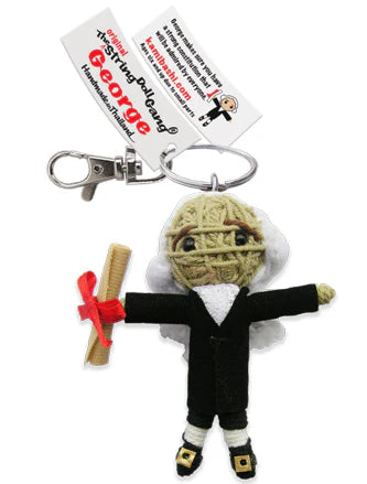 George Washington String Doll Keychain