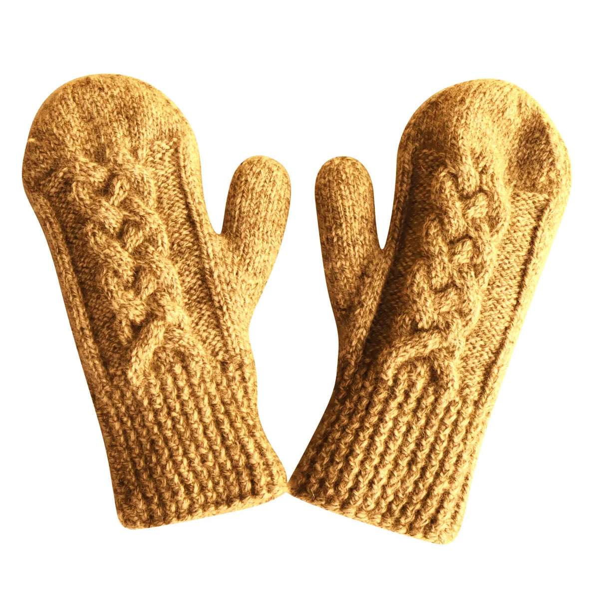 Cable Mittens -Gold