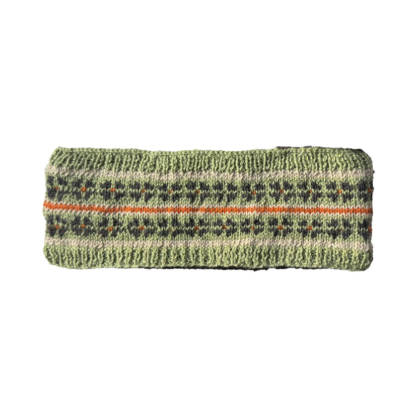 Fall Floral Merino Headband - Lime/Orange