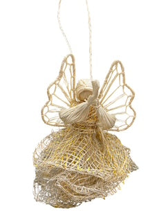 Praying Sinamay Angel Ornament