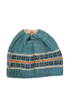 Fall Floral Merino Cap - Lime/Orange