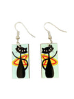 Atomic Cats Mid Century Style Dangle Earrings