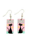 Atomic Cats Mid Century Style Dangle Earrings