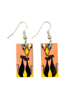Atomic Cats Mid Century Style Dangle Earrings
