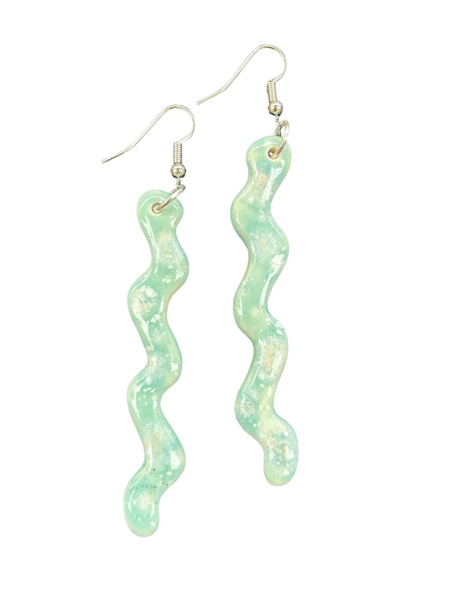 Ceramic Squiggle Dangle Earrings