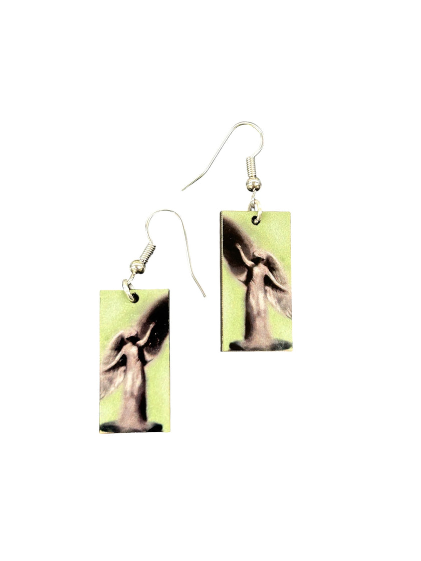 Black Angel Dangle Earrings