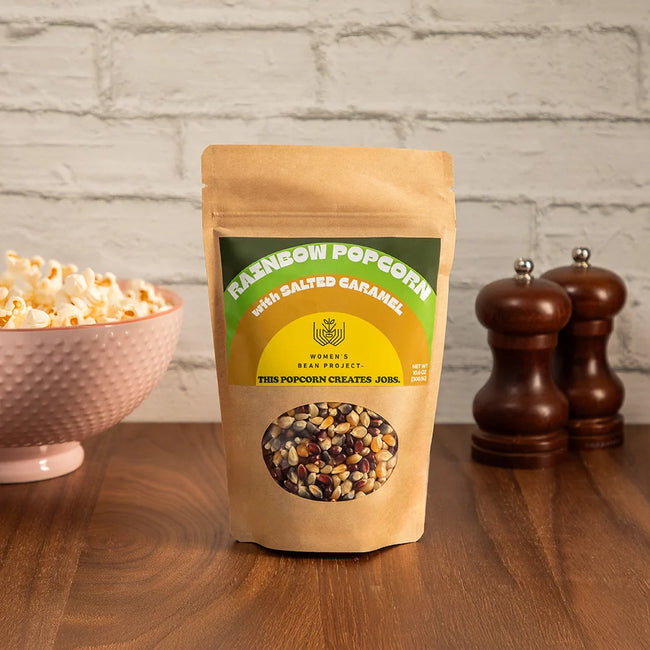 Rainbow Popcorn with Salted Caramel
