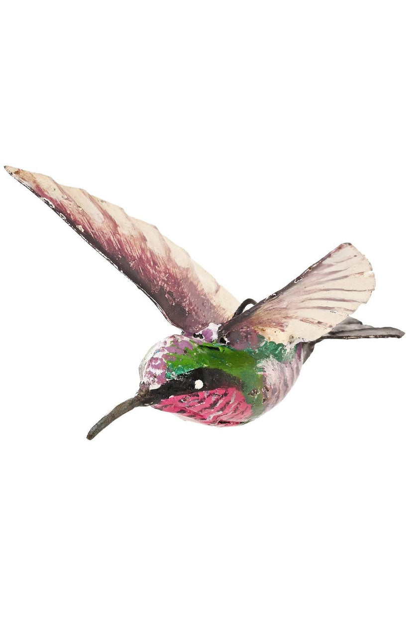 Recycled Metal Hummingbird Hanging Sculpture