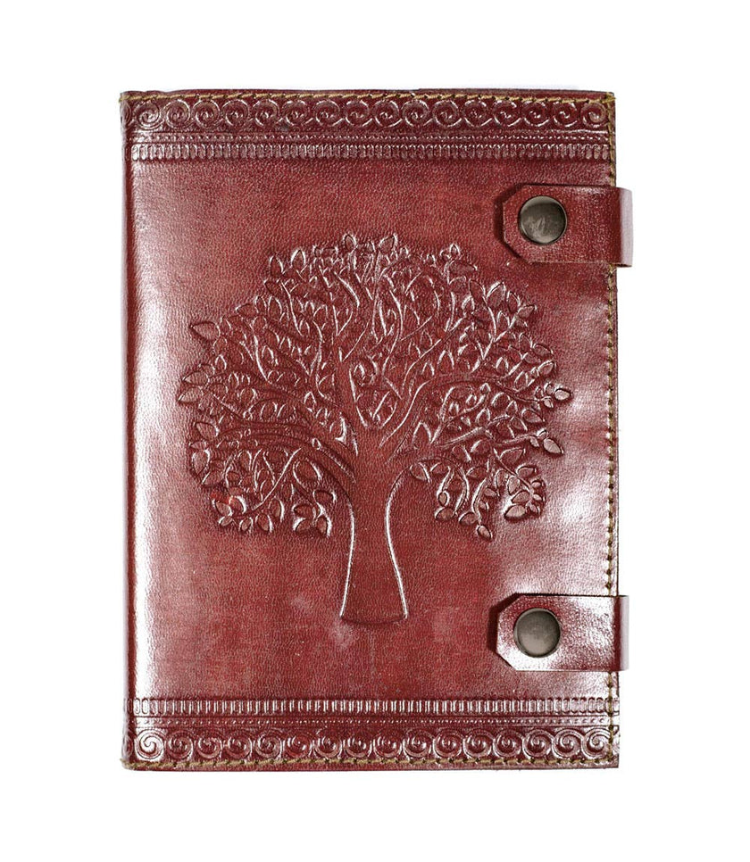 Tree of Life Leather Journal - Refillable Recycled Paper
