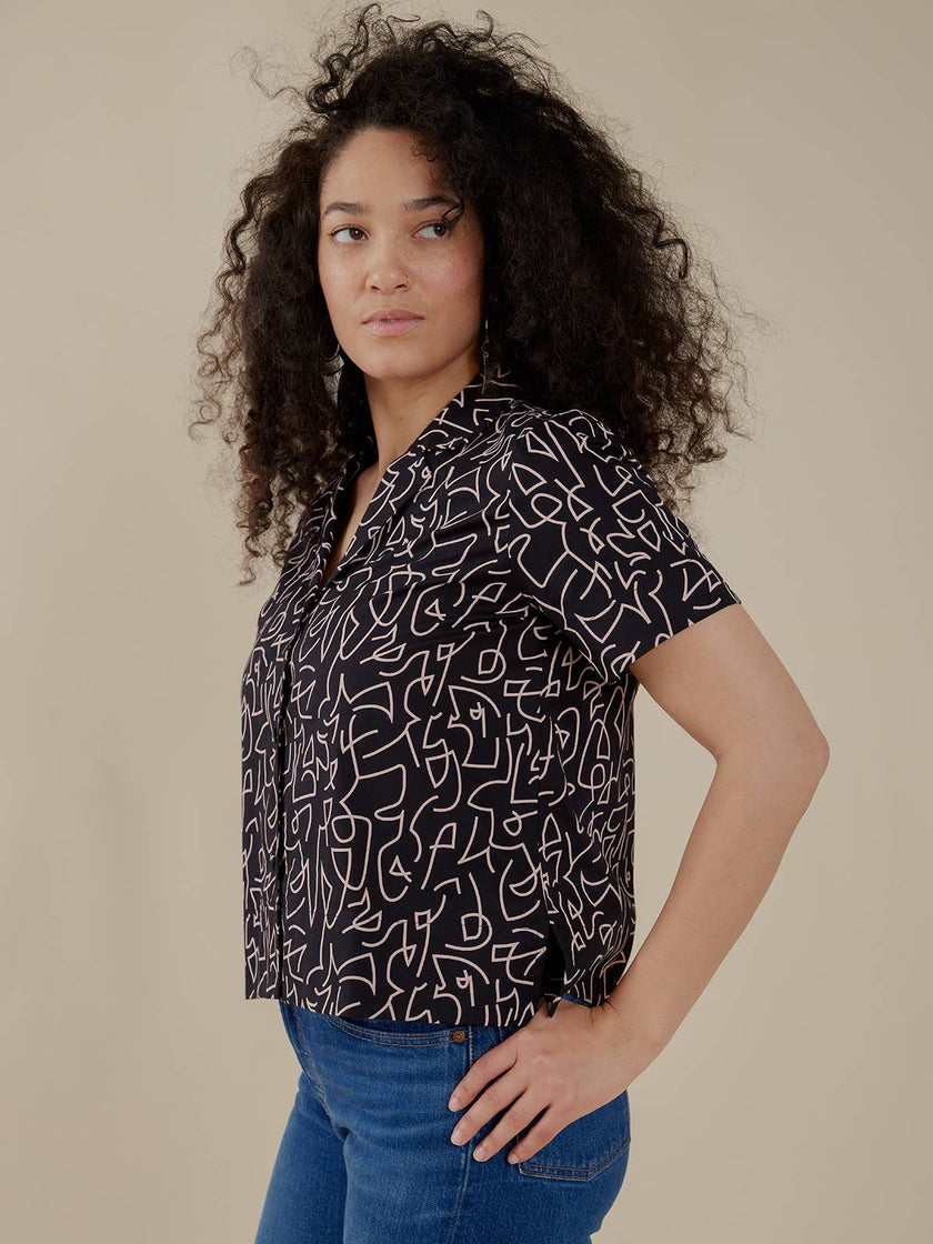 Camp Shirt Black Lines: Black Lines / S
