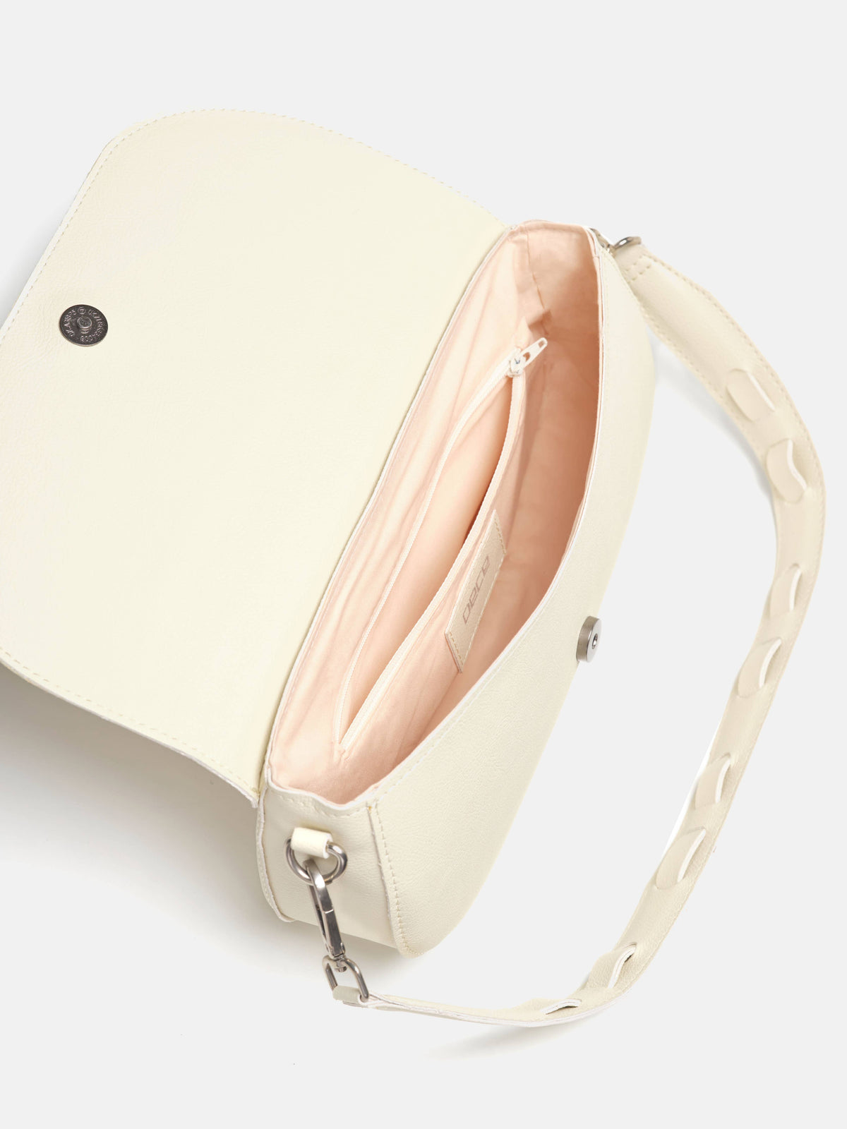Apple Textile Clutch Bag: Cream