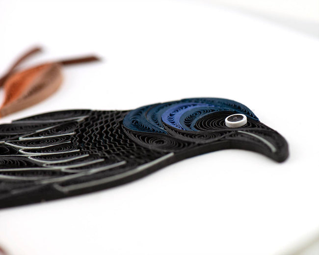 Raven Everyday Quilled Greeting Card