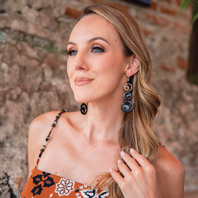 Moon Earrings: Onyx Combo