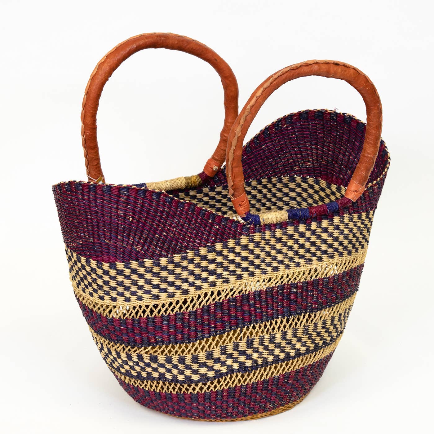 U-Shopper Tote Basket Bag, Multi-Color: Multicolor