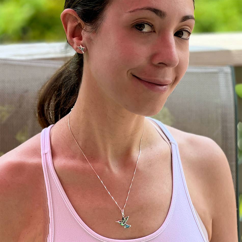 Abalone Hummingbird Necklace
