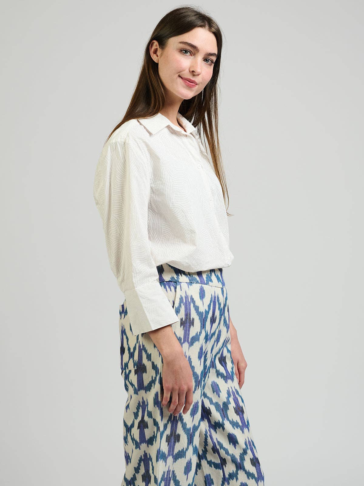 Mae Oversized Shirt White Waves: White Waves / XS
