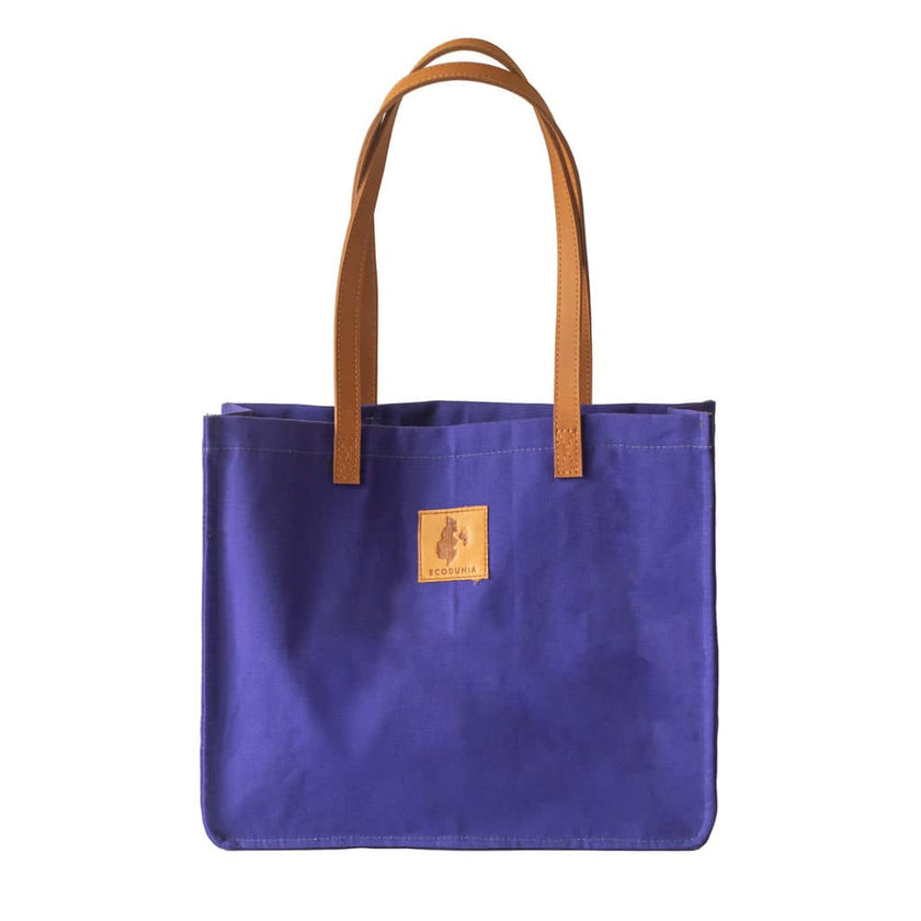 Canvas Tote Bag – Leather Handle Shoulder Bag: Jungle Green