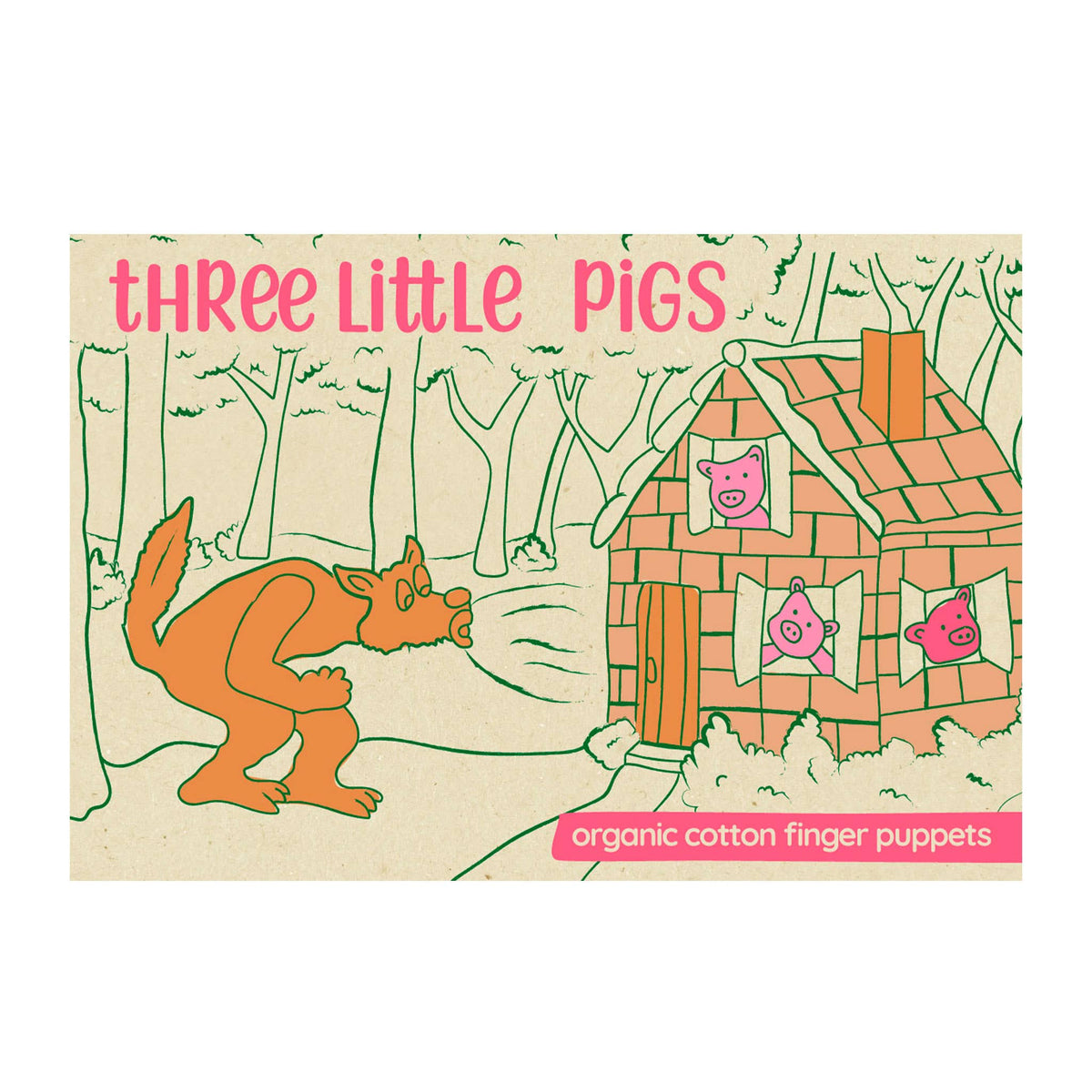 Finger Puppet Three Little Pigs: Set of 4