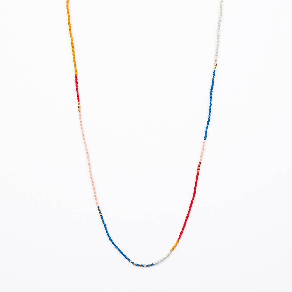 Beaded Stretch Necklace /Wrap Bracelet: Retro Red