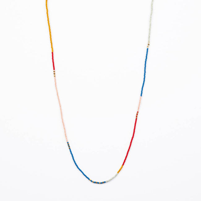 Beaded Stretch Necklace /Wrap Bracelet: Retro Red