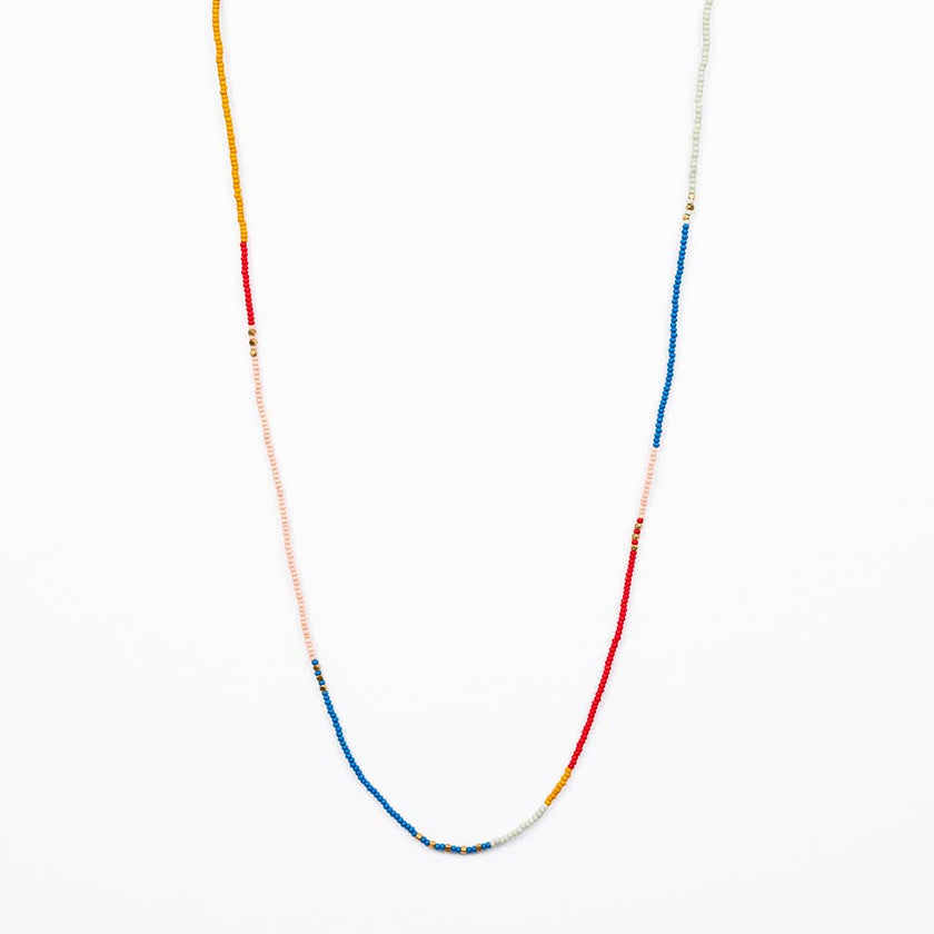 Beaded Stretch Necklace /Wrap Bracelet: Retro Red