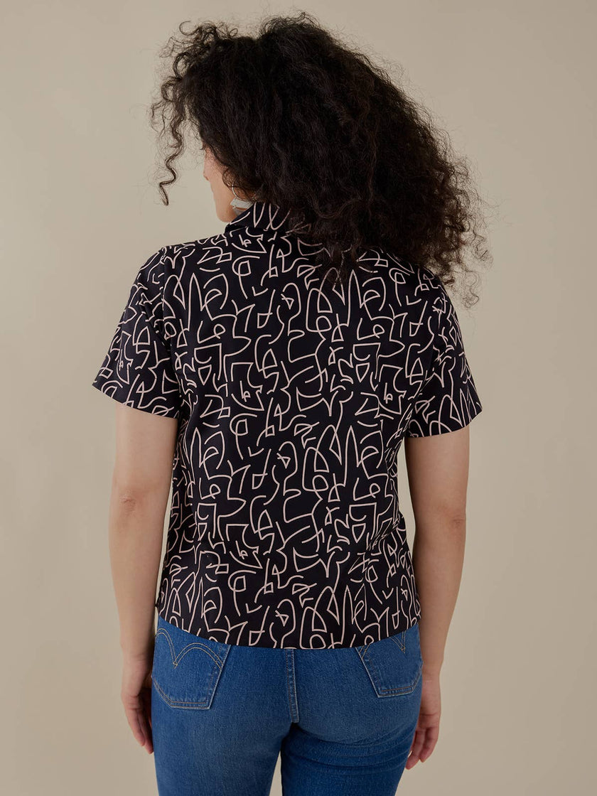 Camp Shirt Black Lines: Black Lines / XS