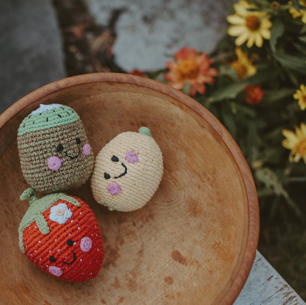 Handmade Happy Lemon Baby Rattle