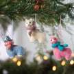Cozy Llama Christmas Ornaments