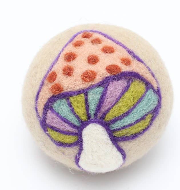 Mushrooms: Eco Wool Dryer Balls Fair-Trade: Colorful Mushroom