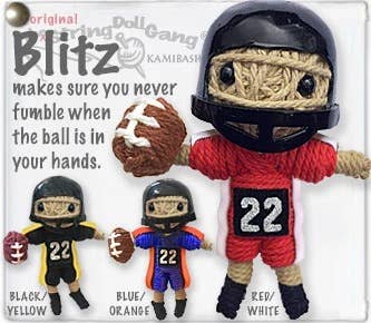 Blitz String Doll Keychain - Black + Yellow